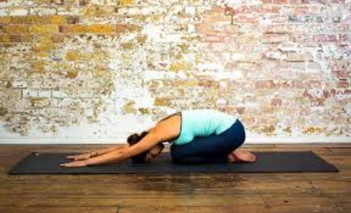 Child's pose... a restorative yoga pose.