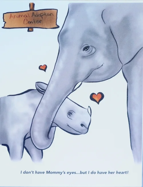 The inside of the card reads, "Congratulations of the adoption of your beautiful baby."