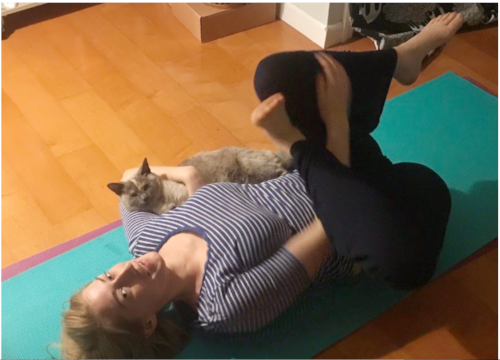 Spending quality time on my yoga mat. 