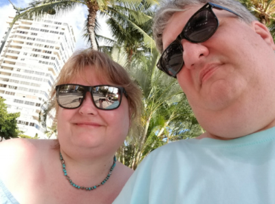 Graham and I on our honeymoon in Oahu.