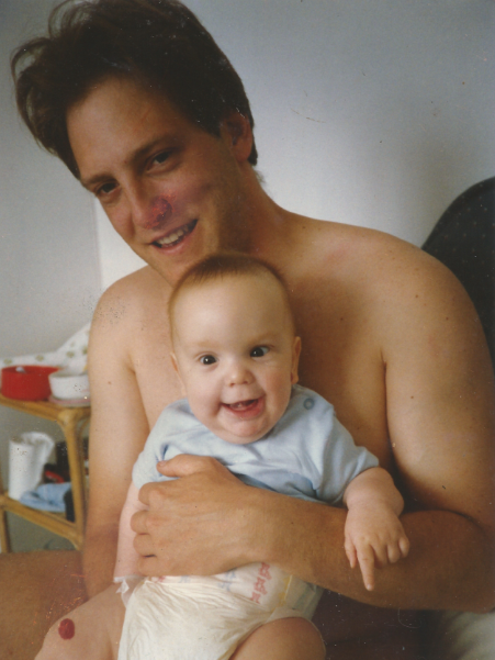 Andrew and baby Angus in 1989.