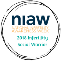 I received this badge for my work as an Infertility Social Warrior! I am a Proud Warrior!