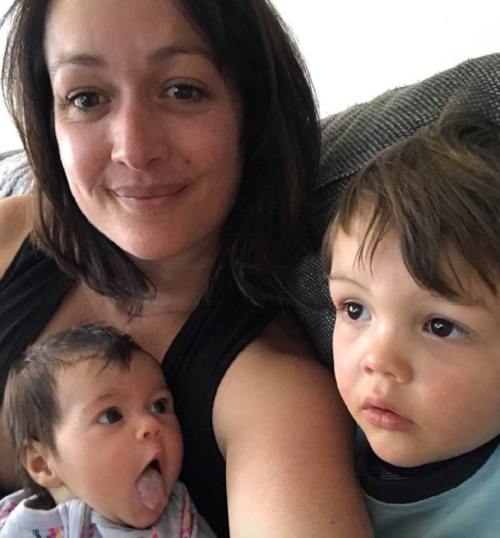 Adele Barbaro and her children, Harvey, 2, and Chloe, 4 months.