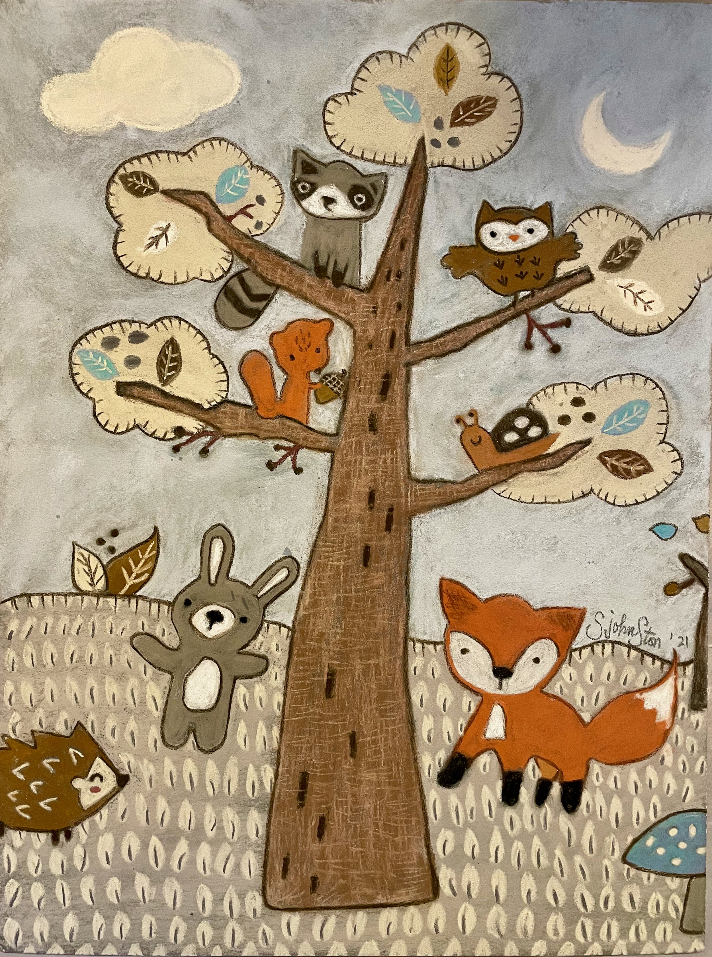 Woodland Animals Quilt Painting for Becca's nursery..jpeg