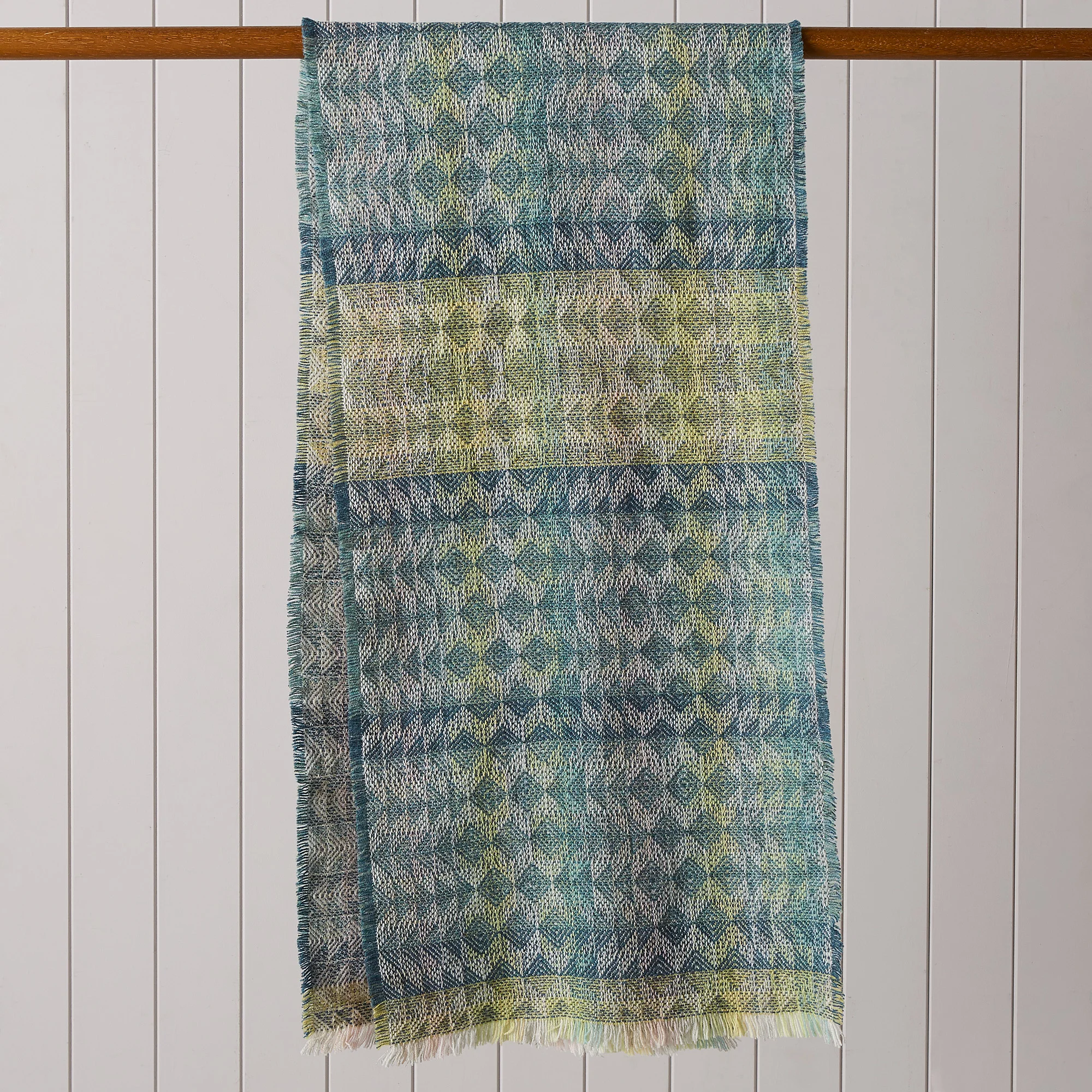 Heather Merino Wool Oversized Scarf Sea Green