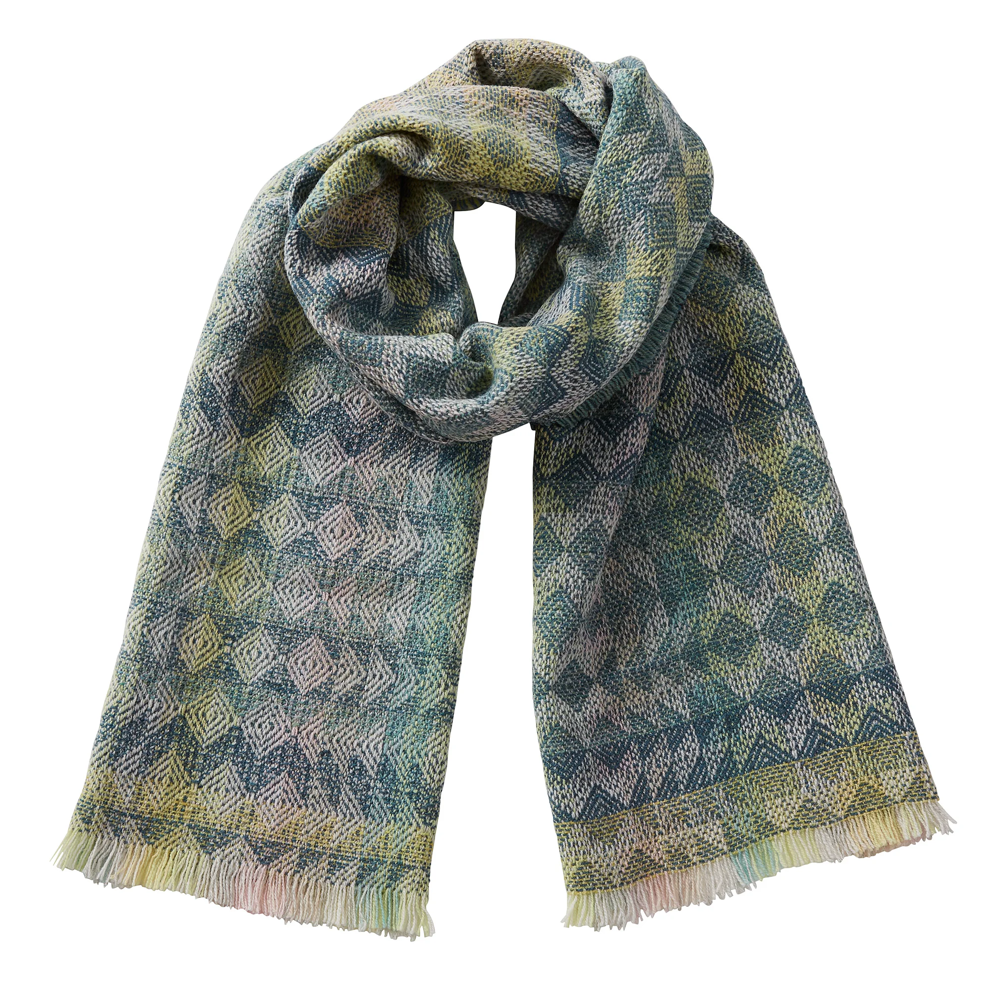 Heather Merino Wool Oversized Scarf Sea Green