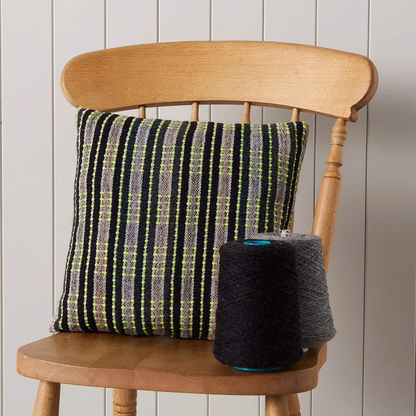 Handwoven Shetland Wool Glastonbury Square Cushion, Made in UK