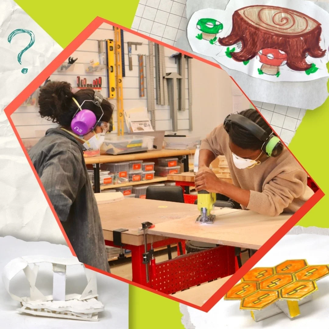 One of the biggest inspirations behind our DownCity Designers' service project was The Very Hungry Caterpillar, and it introduced a seriously cool construction challenge to our workshop 🐛  Each round stool was carefully designed to be held together 