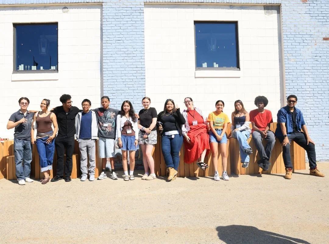 Introducing the newest addition to the @50simsri loading dock: NINE beautiful, modular wooden pieces handcrafted by our Design/Build interns! This set includes two full groupings of tables and seats &mdash; one at table height, one at bar height &mda