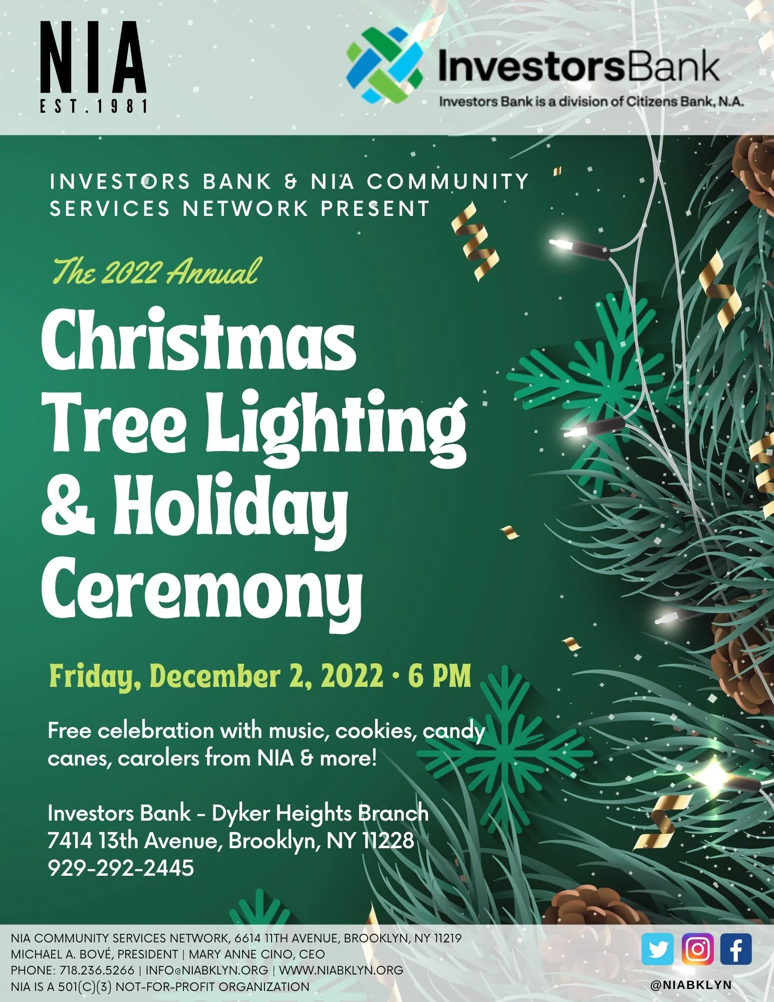 Christmas Tree Lighting &amp; Holiday Ceremony