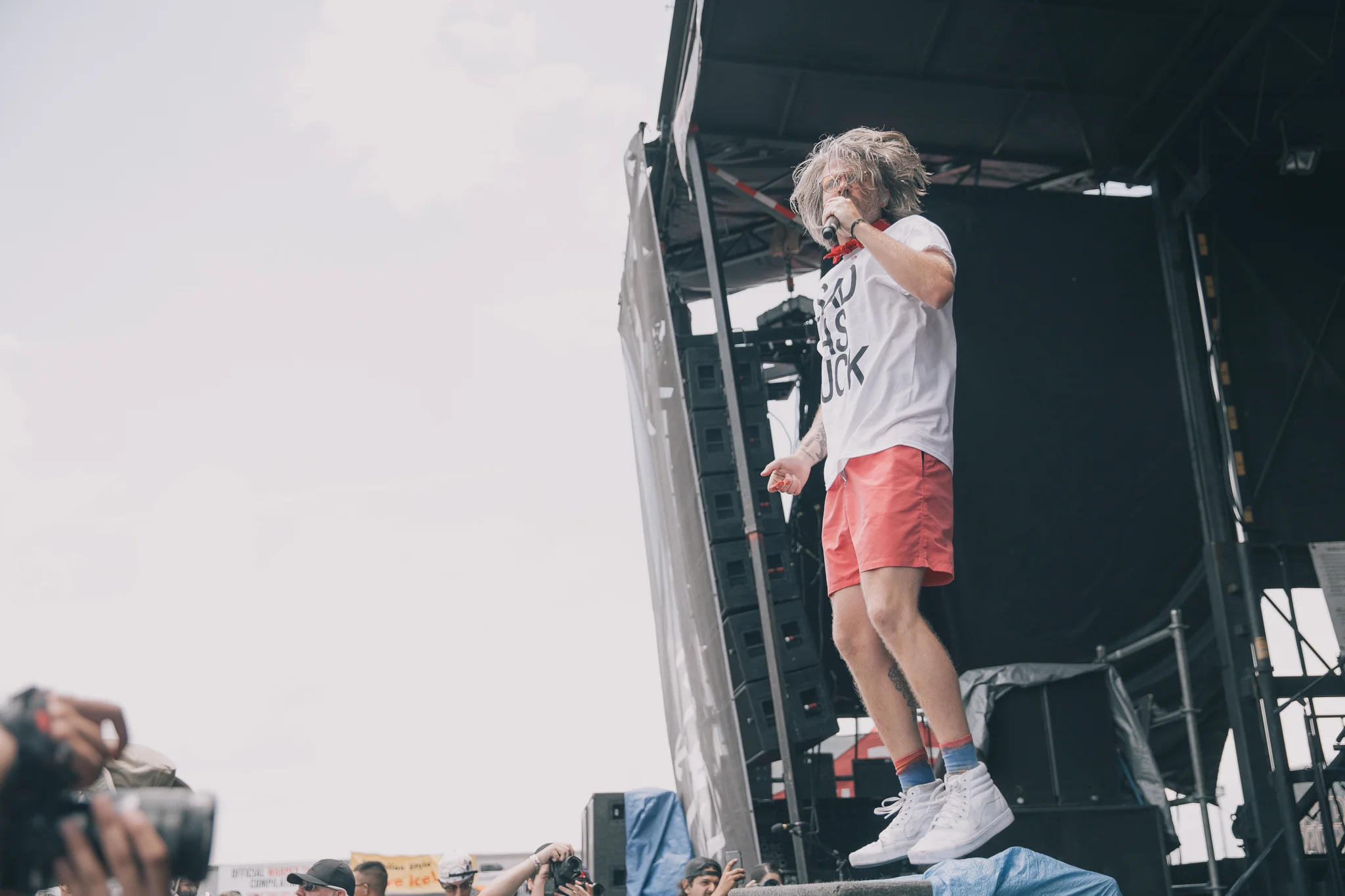 3OH!3 PERFORMING AT VAN’S WARPED TOUR IN SAN ANTONIO, TX ON JULY 07, 2018.
