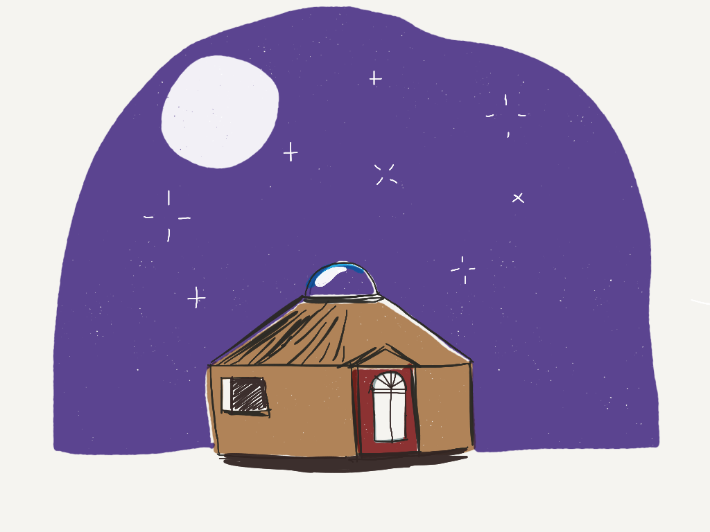 Yurt - tiny living illustration for Favourite Human blog