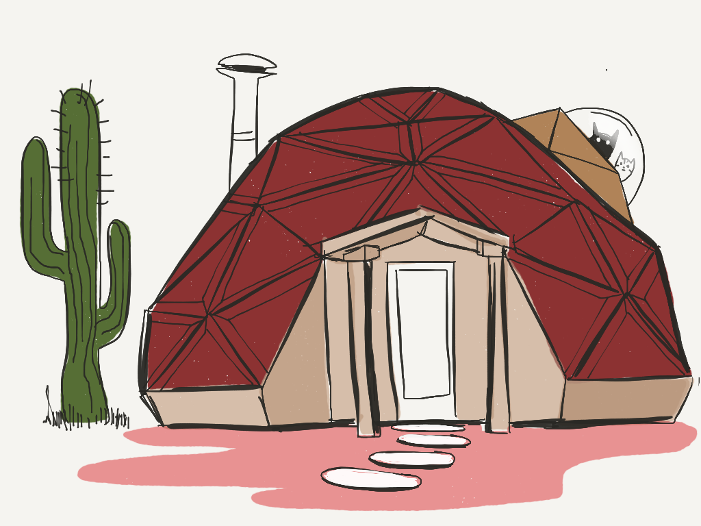 Geodesic Dome Home - tiny living illustration for Favourite Human blog