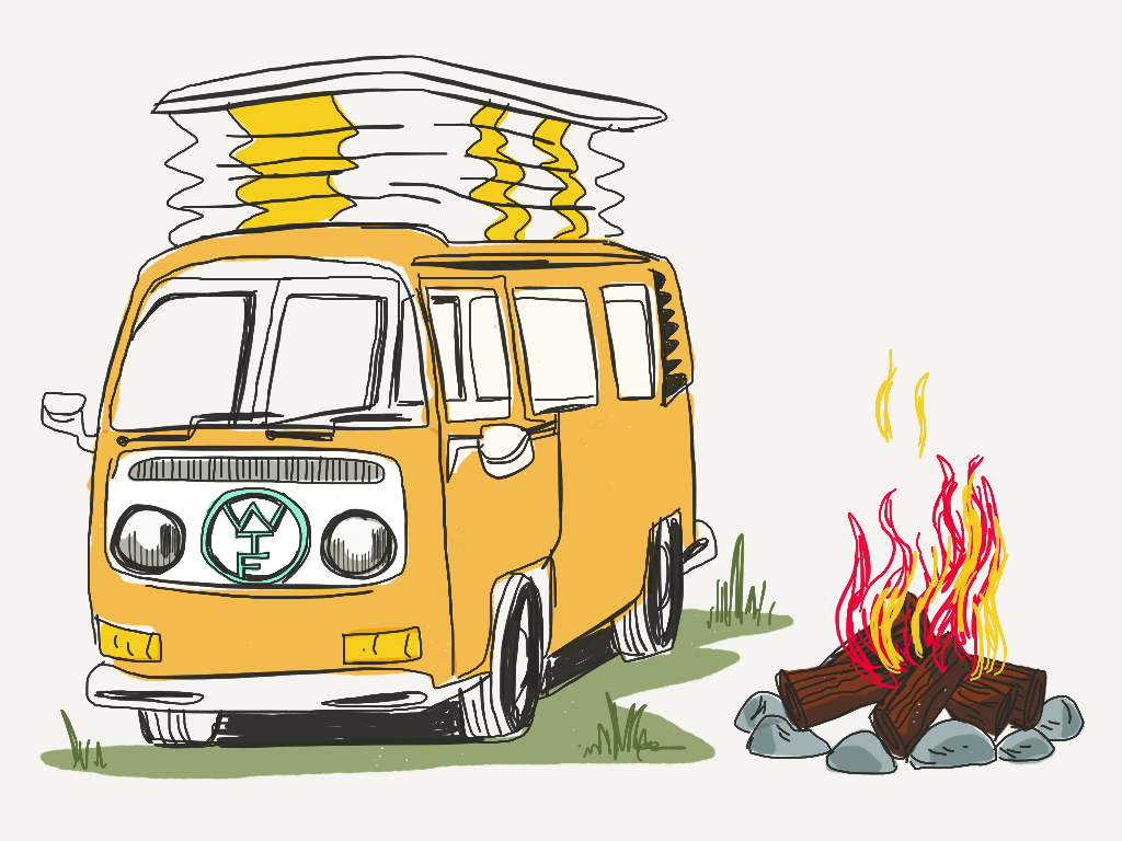 Van Life - tiny living illustration for Favourite Human blog