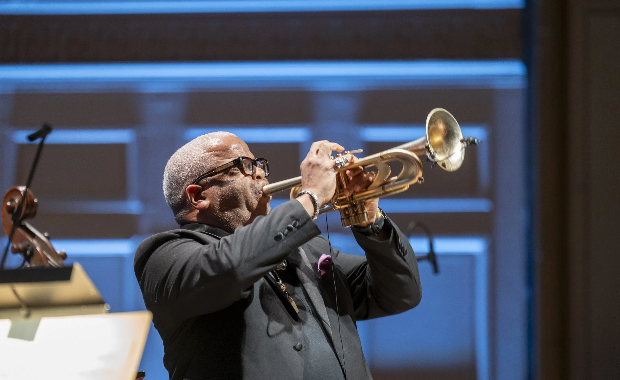 Soloist Terence Blanchard with the Boston Symphony Orchestra, photo by Michael J. Lutch