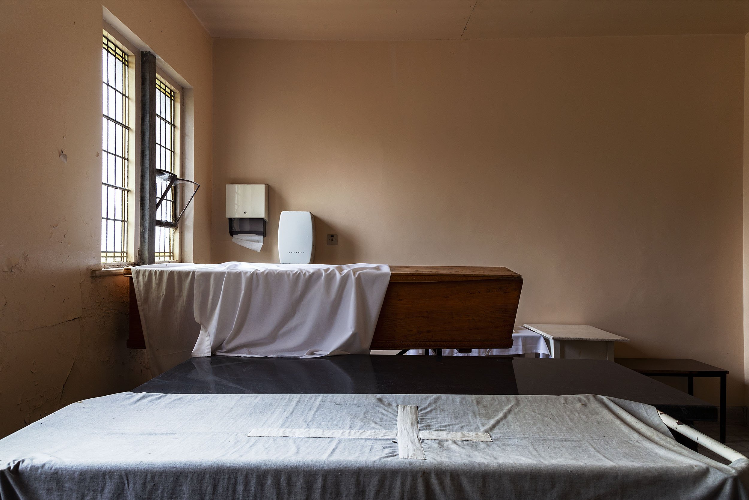   St. Fintan's Hospital, Portlaoise (previously Maryborough District Lunatic Asylum)   Est: 1833 – Currently in operation (partially)  Hospital mortuaries allowed a more dignified departure for those who passed away within the walls. 