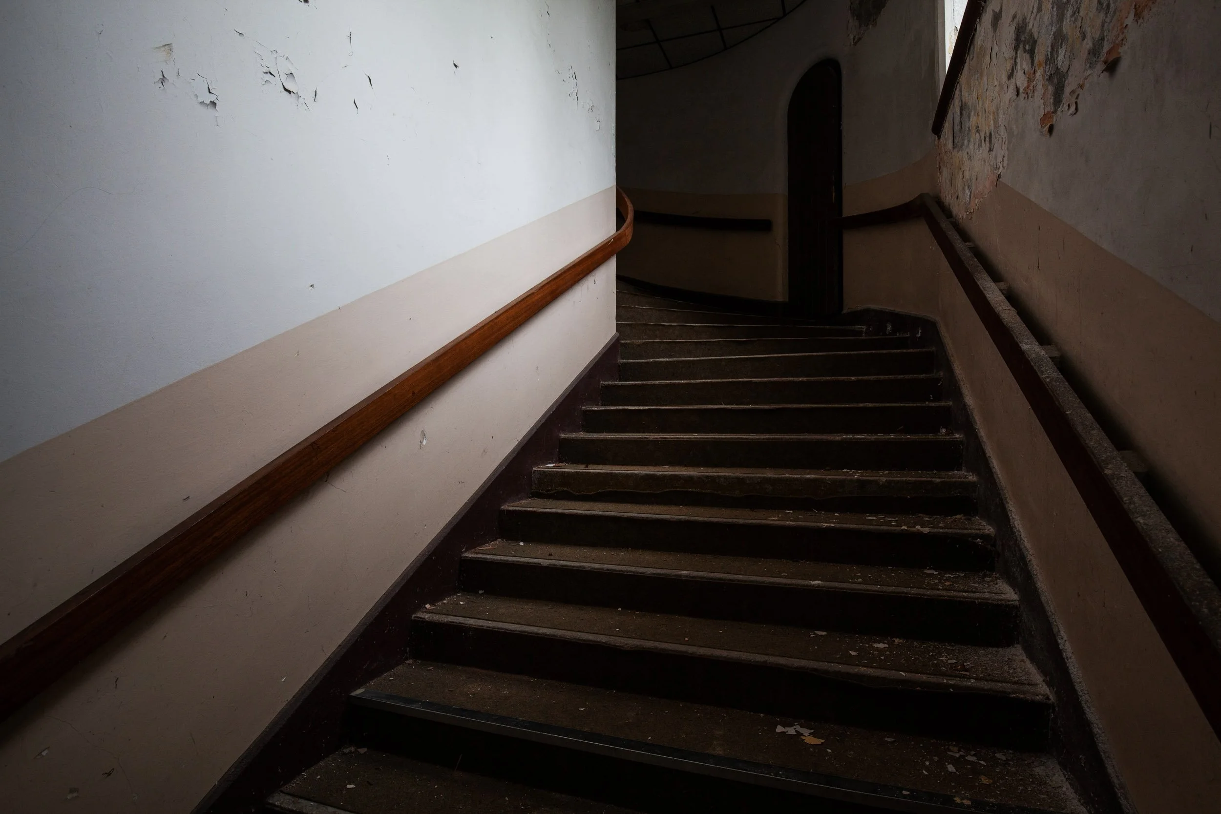   St. Canice’s Hospital, Kilkenny City (previously Kilkenny District Lunatic Asylum)   Est: 1852 - Closed: 2006  Stairwell to staff quarters. 