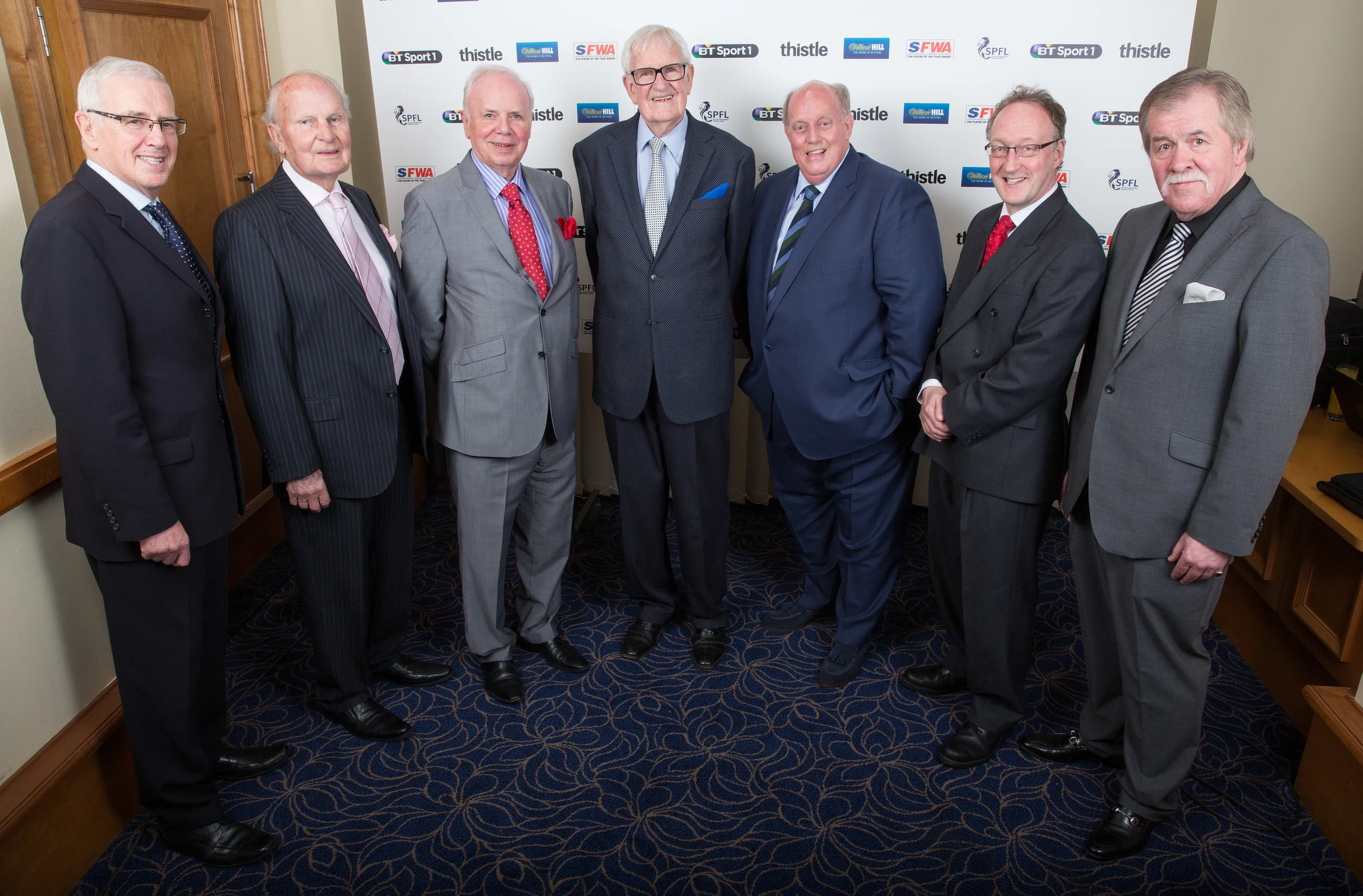 A FINE BODY OF MEN - Don Morrison, Allan Herron, Rodger Baillie, Martin Frizell Ron Scott, Roddy Forsyth and Jim Black