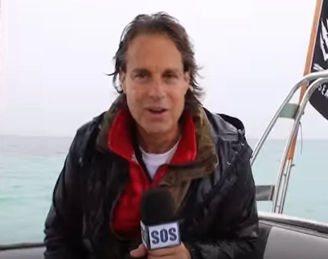 Reese Halter aboard Bruce the Rib in the Indian Ocean