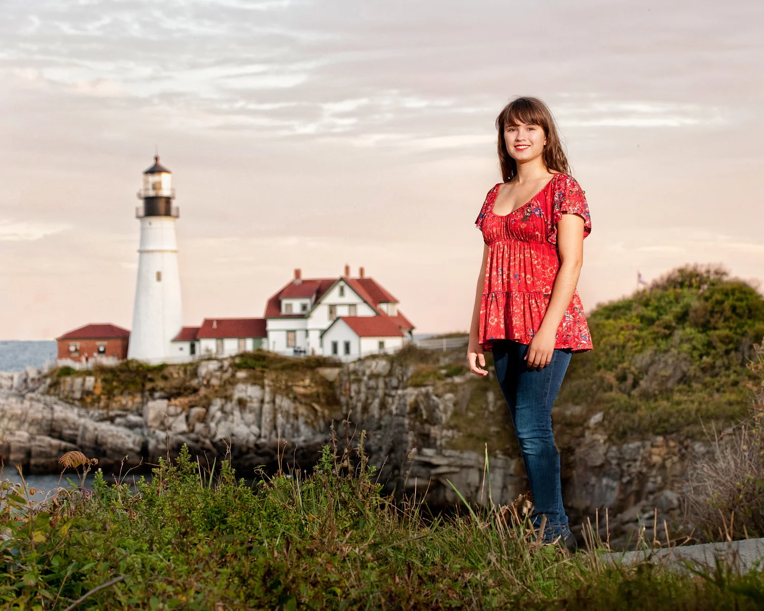 Maine Senior Portrait at Portland Headlight