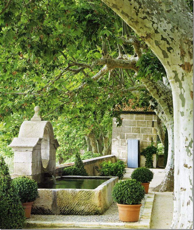 Mas de Baraquet fountain in Provence, France.