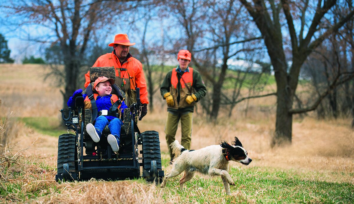 Hailey was born with spinal bifida, but doesn't let her condition keep her from taking part in her family's outdoor pursuits.