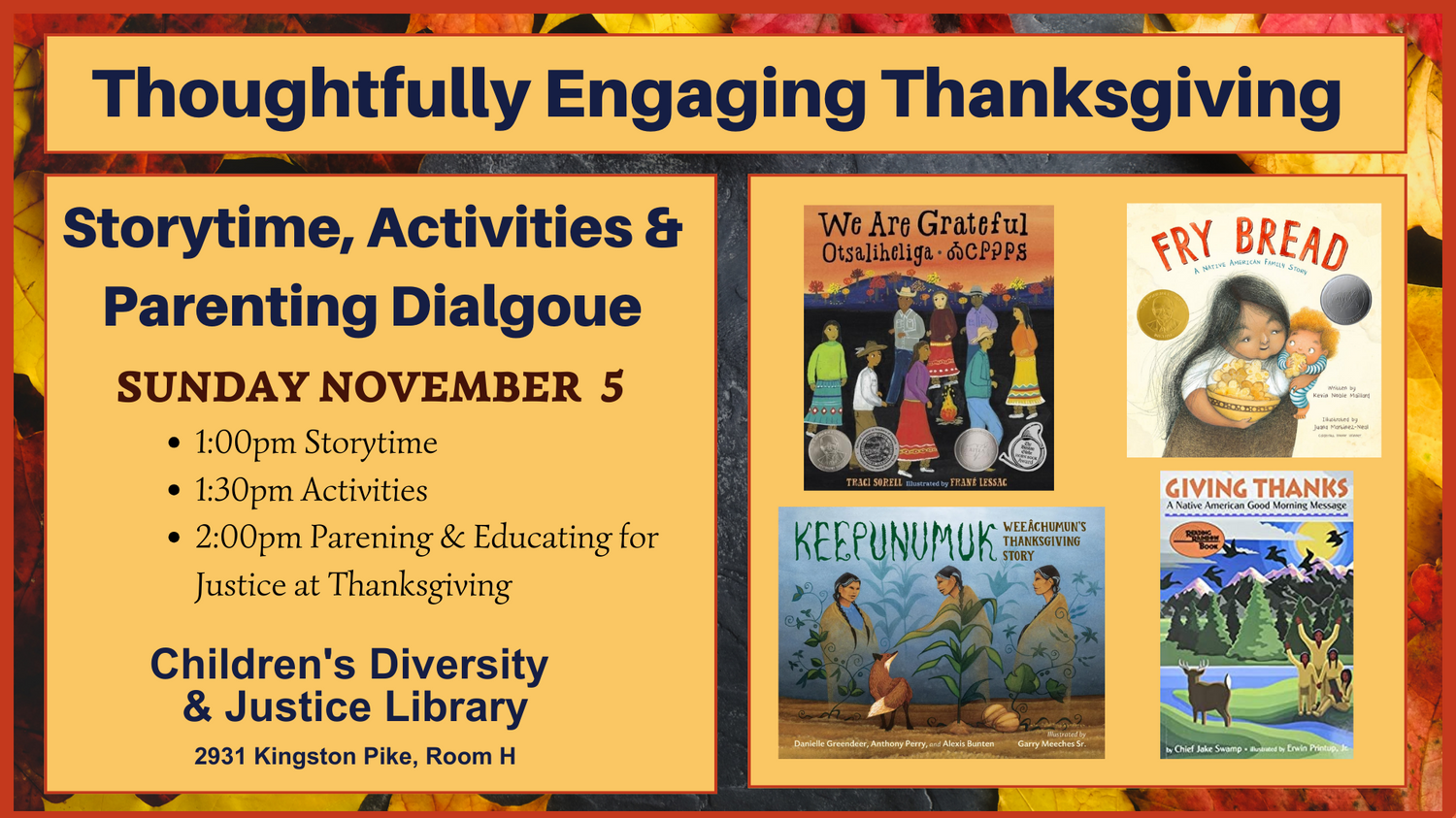 Programs for Thoughtfully Engaging with Thanksgiving: November 5 — The ...