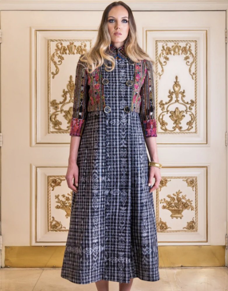 Image from Anit Lara design website of dress made from traditional Maya cloth.