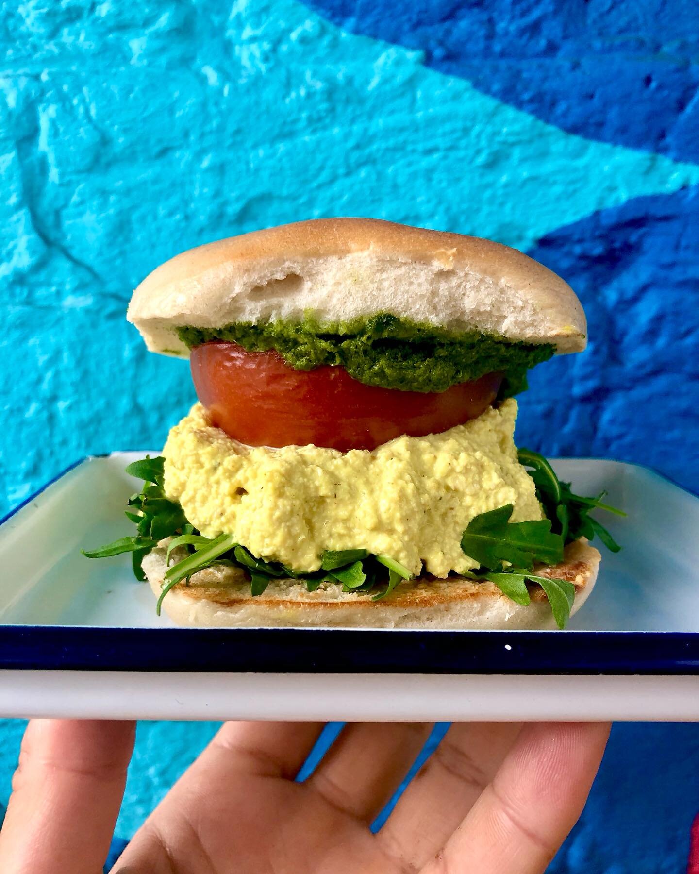 Guess who's back, back again, Chimi's back, tell your friends. 

Rosie has created a monster; 
Scrambled Tofu, Chimichurri, Roast Tomatoes, Rocket, and Paprika Butter. 

Don't be without me.