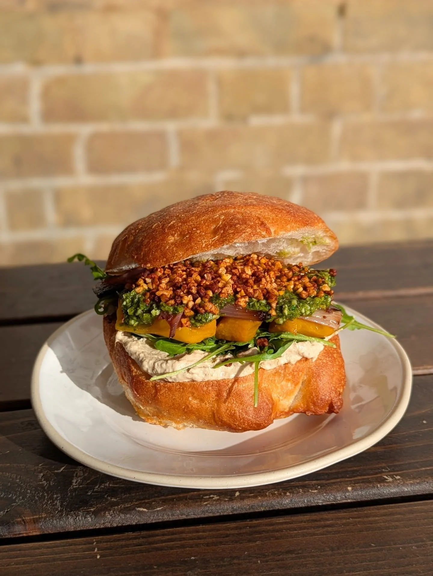 Excuse me but Rosie has created a masterpiece. Perfect balance of herby, tangy, sweet, creamy. Crunchy bread and spiced smoky almonds with melt in the mouth roasted squash and butter bean hummus with a chimichurri that will make your taste buds burst