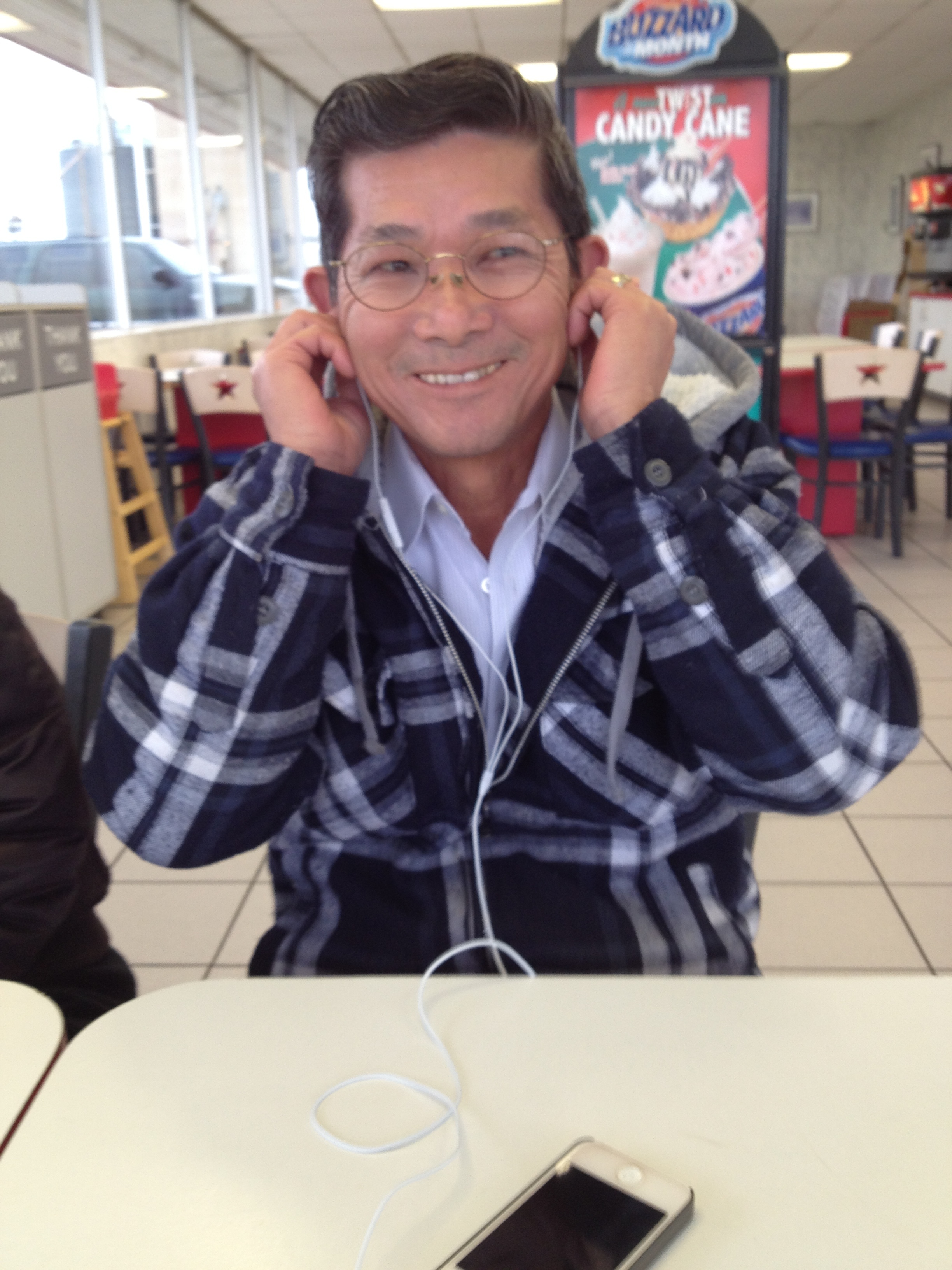 Here's a photo of my adorable dad not even pretending to listen.
