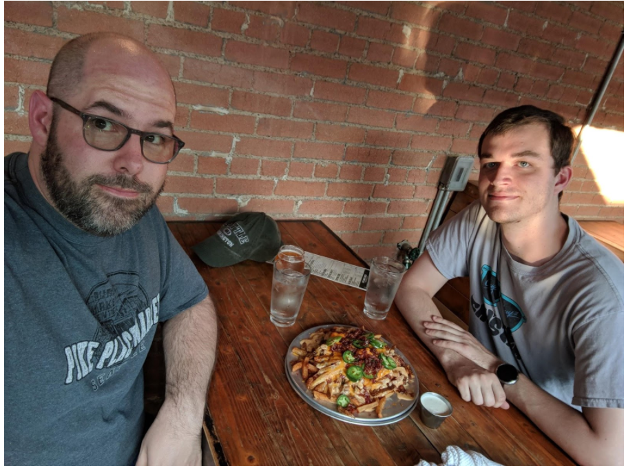 Introducing my buddy Ryan to the Duck Fat Cheese Fries on a Friday night before checking out some shows at DCH!