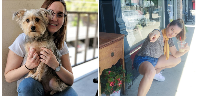 On the Left: Whose dog is this? Is it Kaitlin’s? On the Right: Brittany hearing a sick burn.