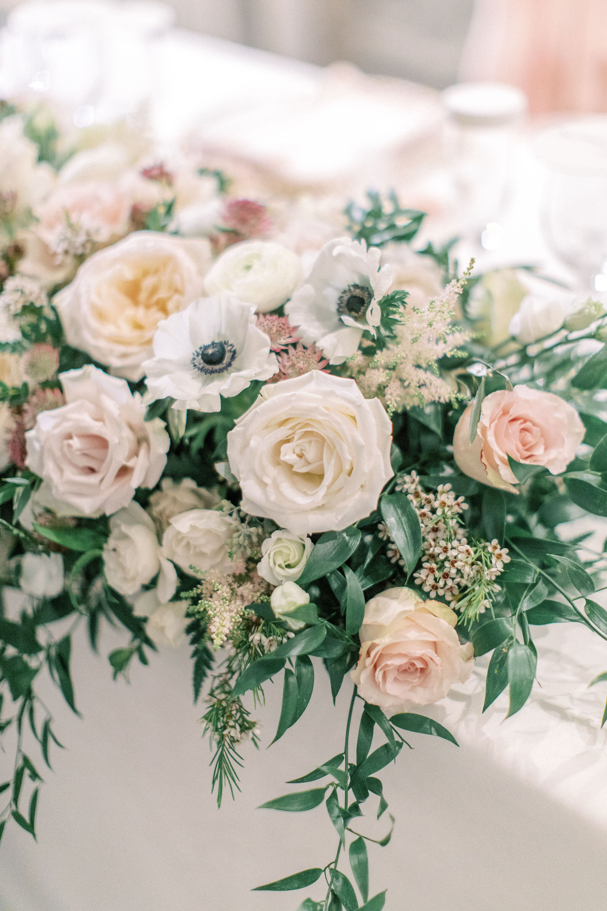 Sweetheart table flowers with panda anemones, Flowers byJanie, Calgary weddings.jpg