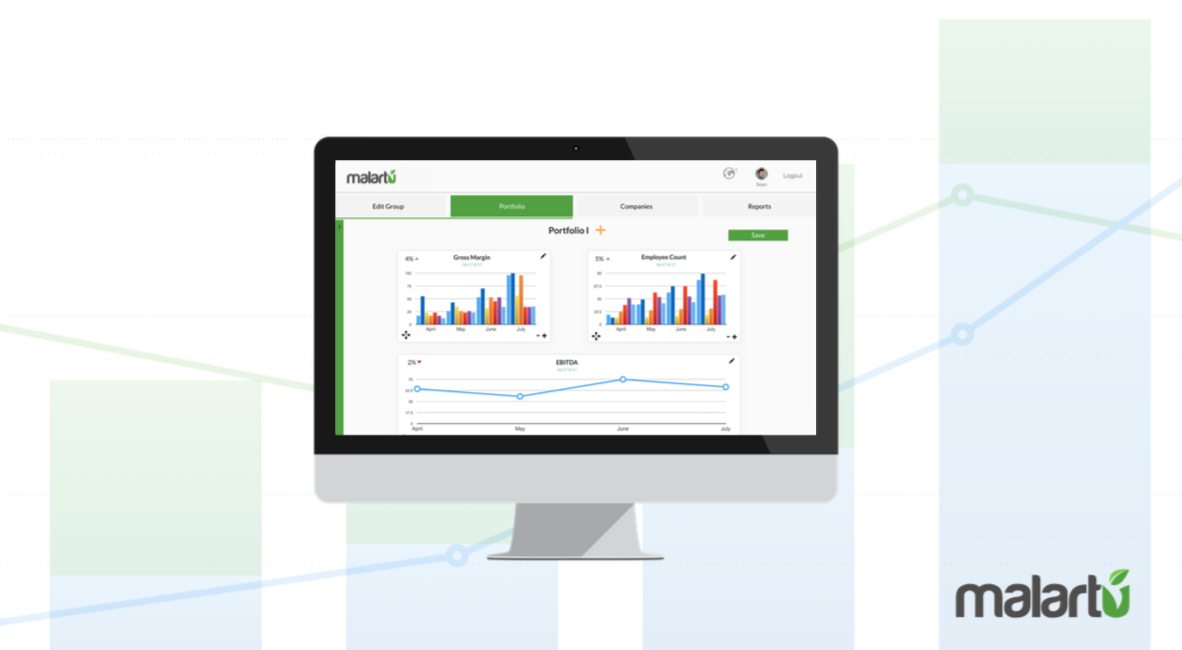 A dashboard displaying aggregated data across a handful of companies.