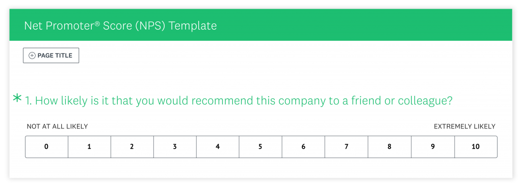 An example of an NPS survey