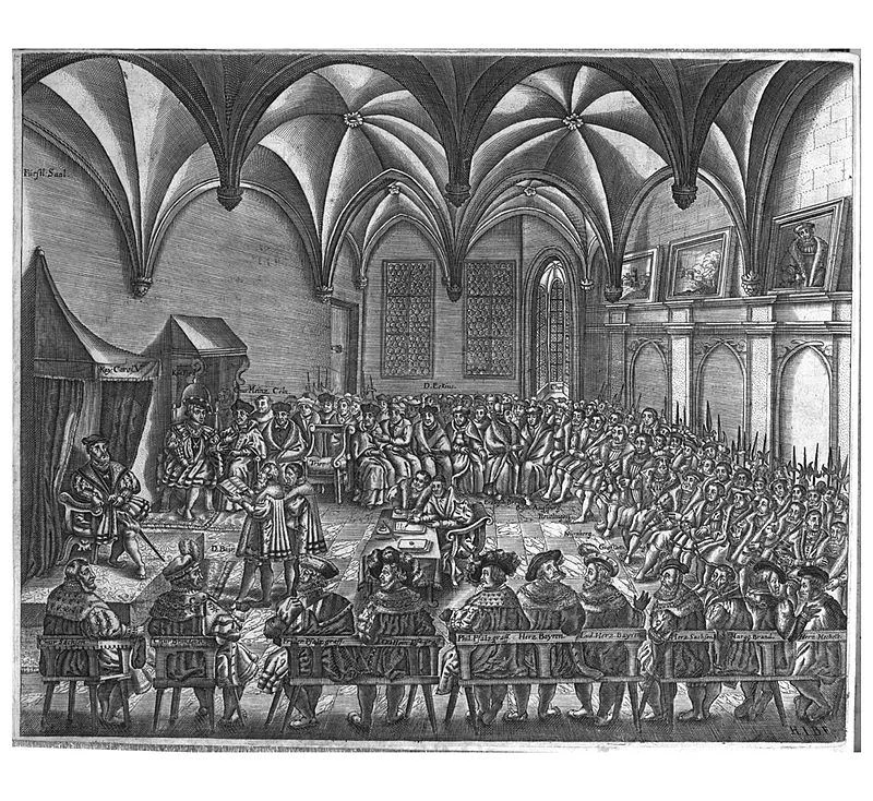 Tip of the Augsburg: cuius regio eius religio is born.