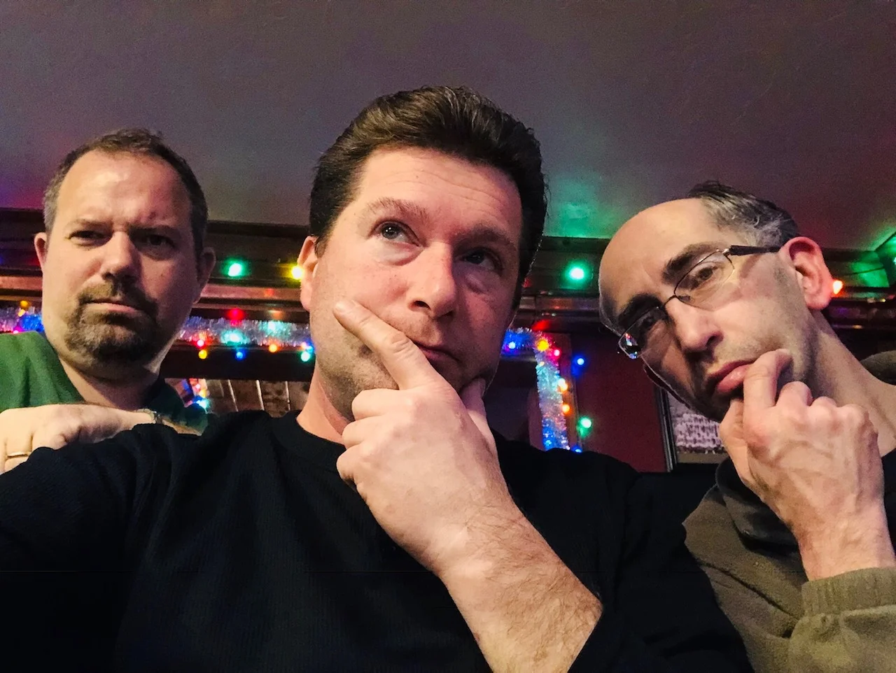 Once again, a dubious meeting of the minds—Scratch (left), The Polish Prophet (center) and Bud (right) huddle at the Hiland. Prophet came up with a vision for the Steelers game this week: 24, Raiders 17. Like a broken clock, will the Prophet be right by accident? Or, will climate change continue to interfere with The Prophet’s divine mental pipeline to the football gods?