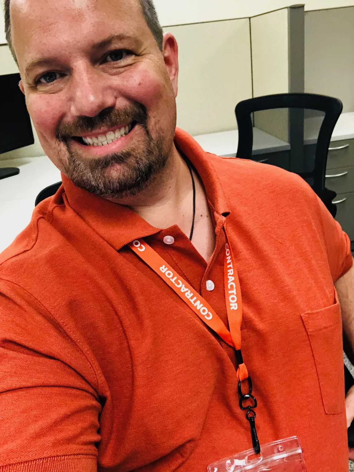 The 2 XL orange polo from DXL. Next shirt size down—Kohl’s next door.