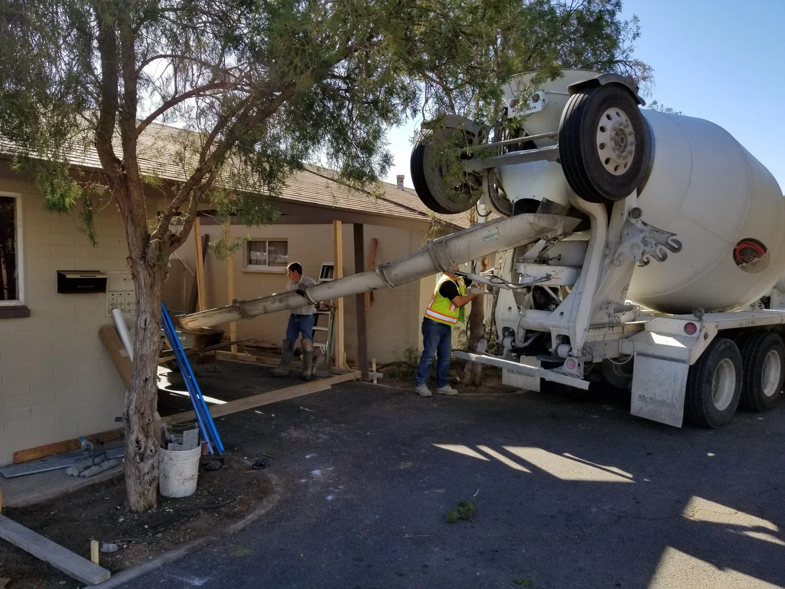 Concrete for two new bedrooms