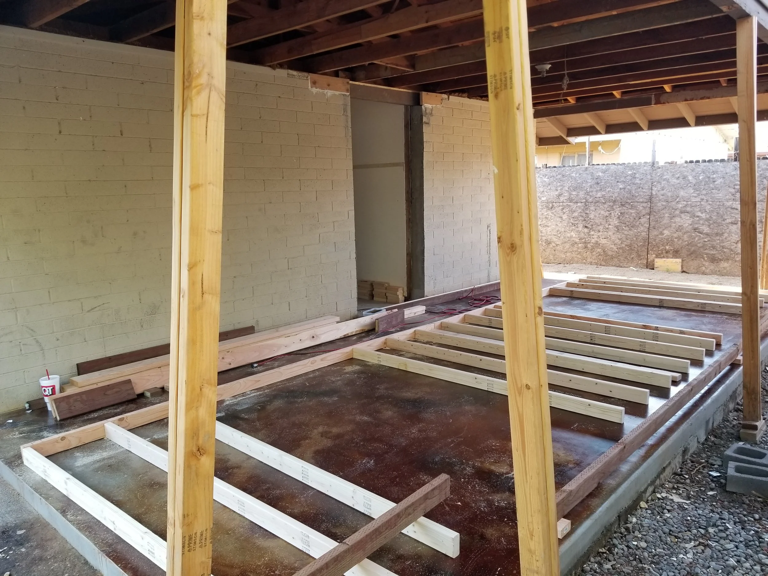 Framing the new bedrooms