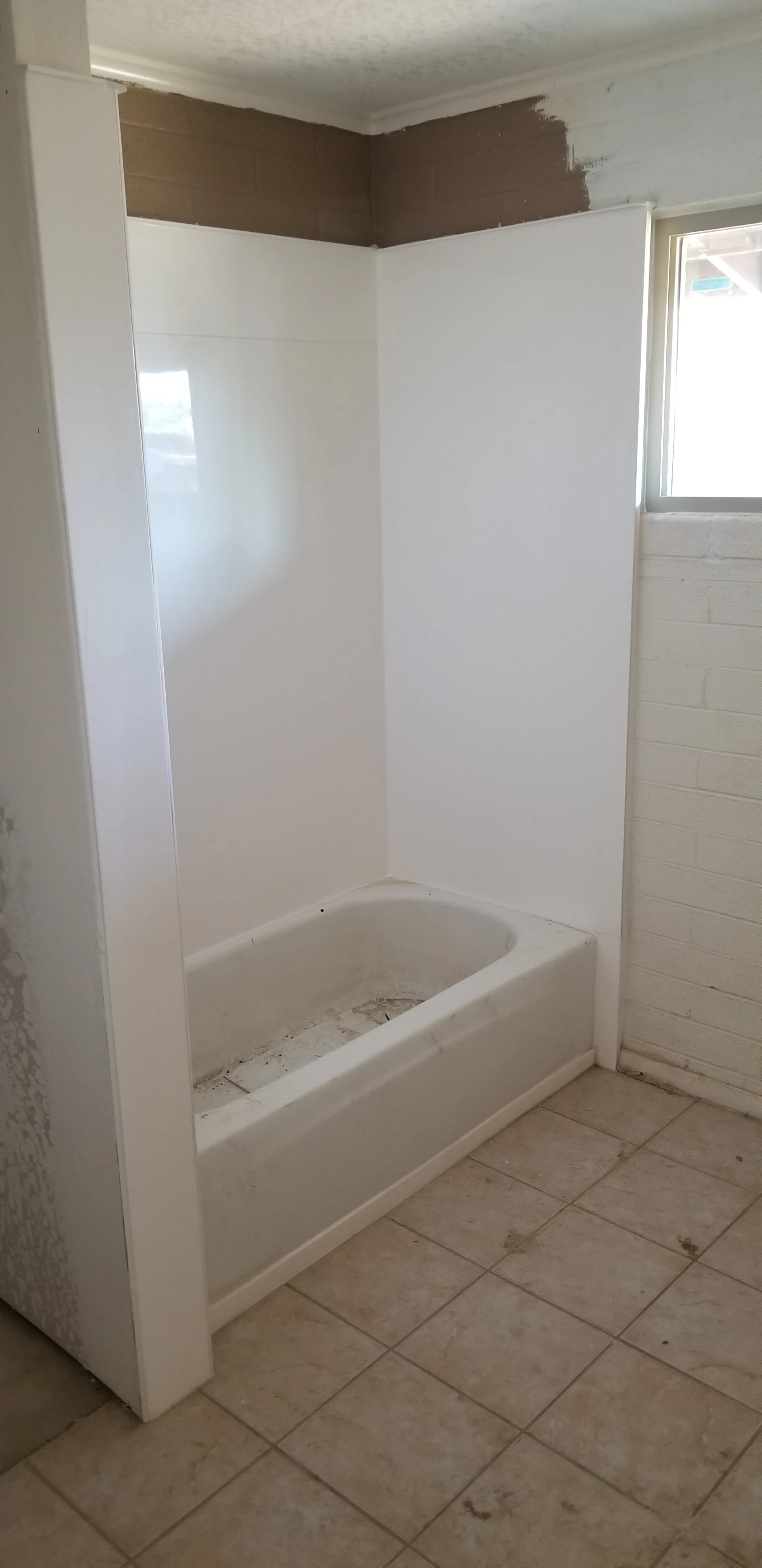 New shower cultured marble walls