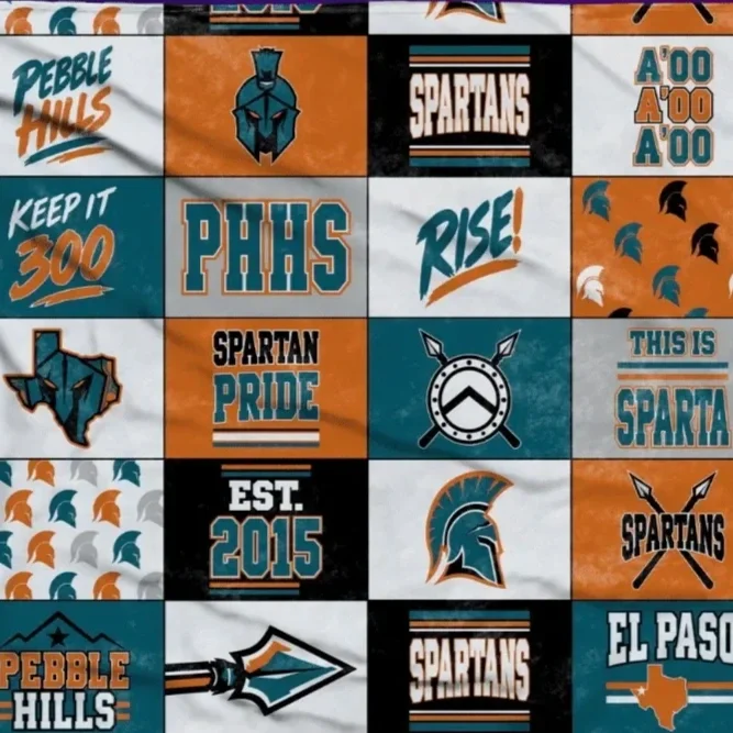 collage Spartans blanket