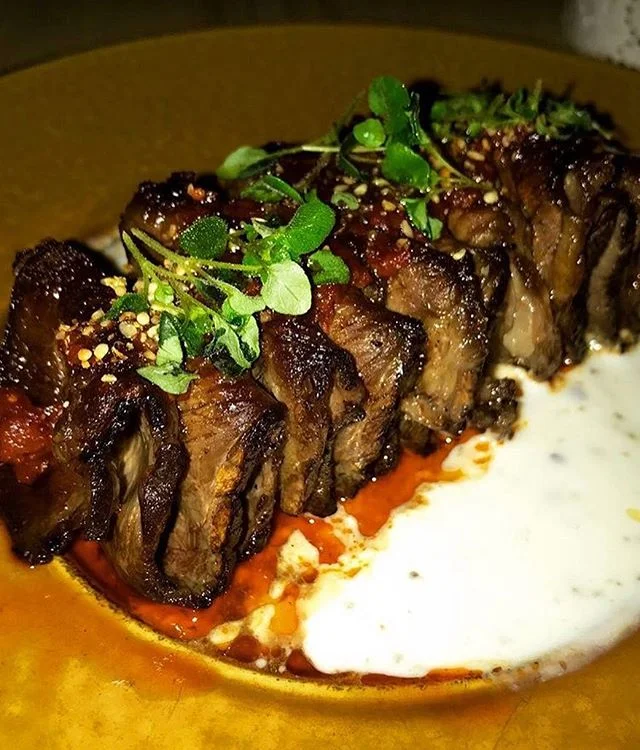 short rib kebab |🥩| chemen, truffle tzatziki, oregano | #themiamimenu #byblosmiami #miamispice
