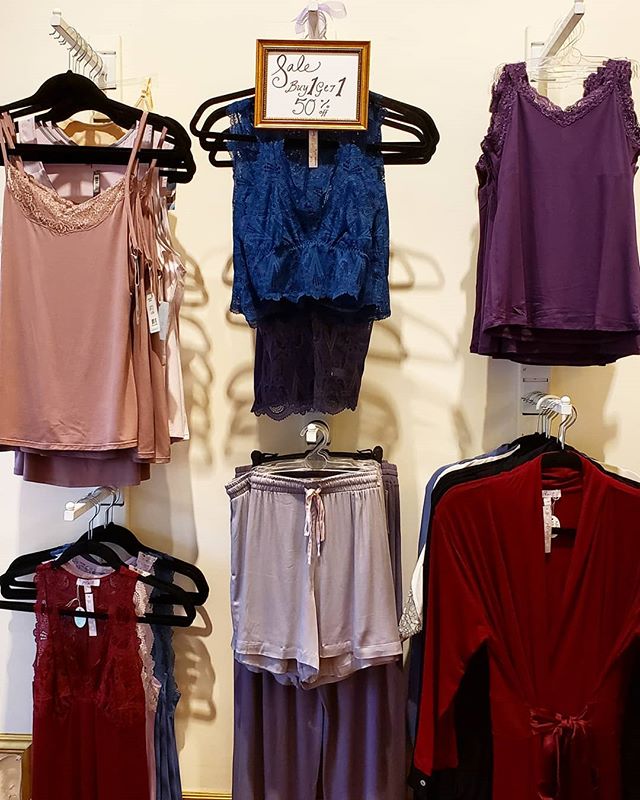 Sale alert! Buy one get one half off all loungewear! This includes our chemises, lounge pants, robes, tanks, longline bralettes and more! Stop in to see what we have in stock, these won't last long. Sale through March 17th.

#revelationinfit #revelat
