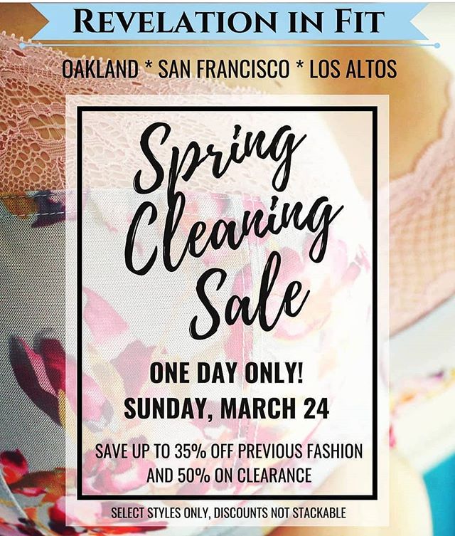 Come in this Sunday, March 24th for our annual #springcleaning sale! All three locations are making some room for new inventory by giving you a great reason to come in for some new bras in older fashion styles. Appointments are going fast and highly 
