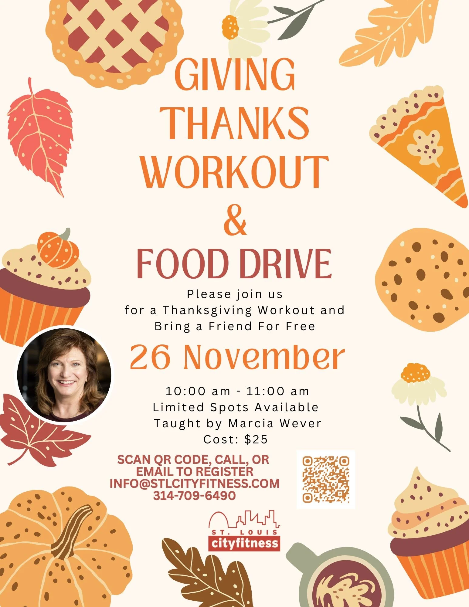 Giving Thanks Workout & Food Drive w/Marcia Wever