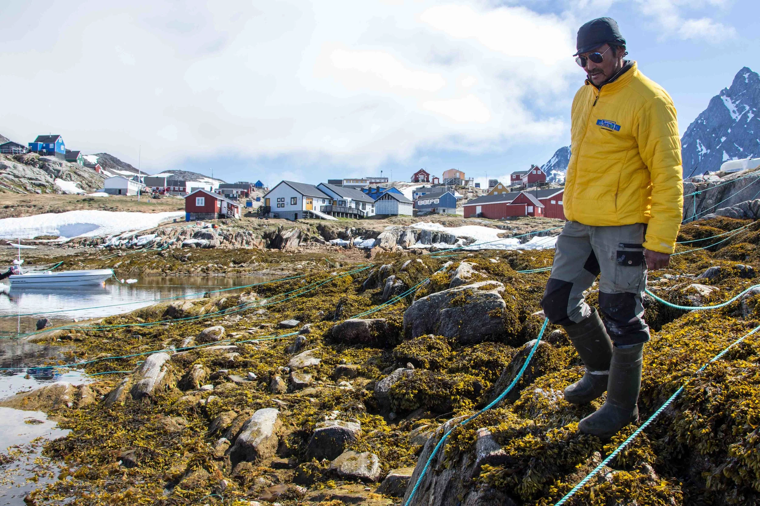 A local fisherman returns to the harbour in Kuummiit, Eat Greenland. Photo: Matt Reichel.