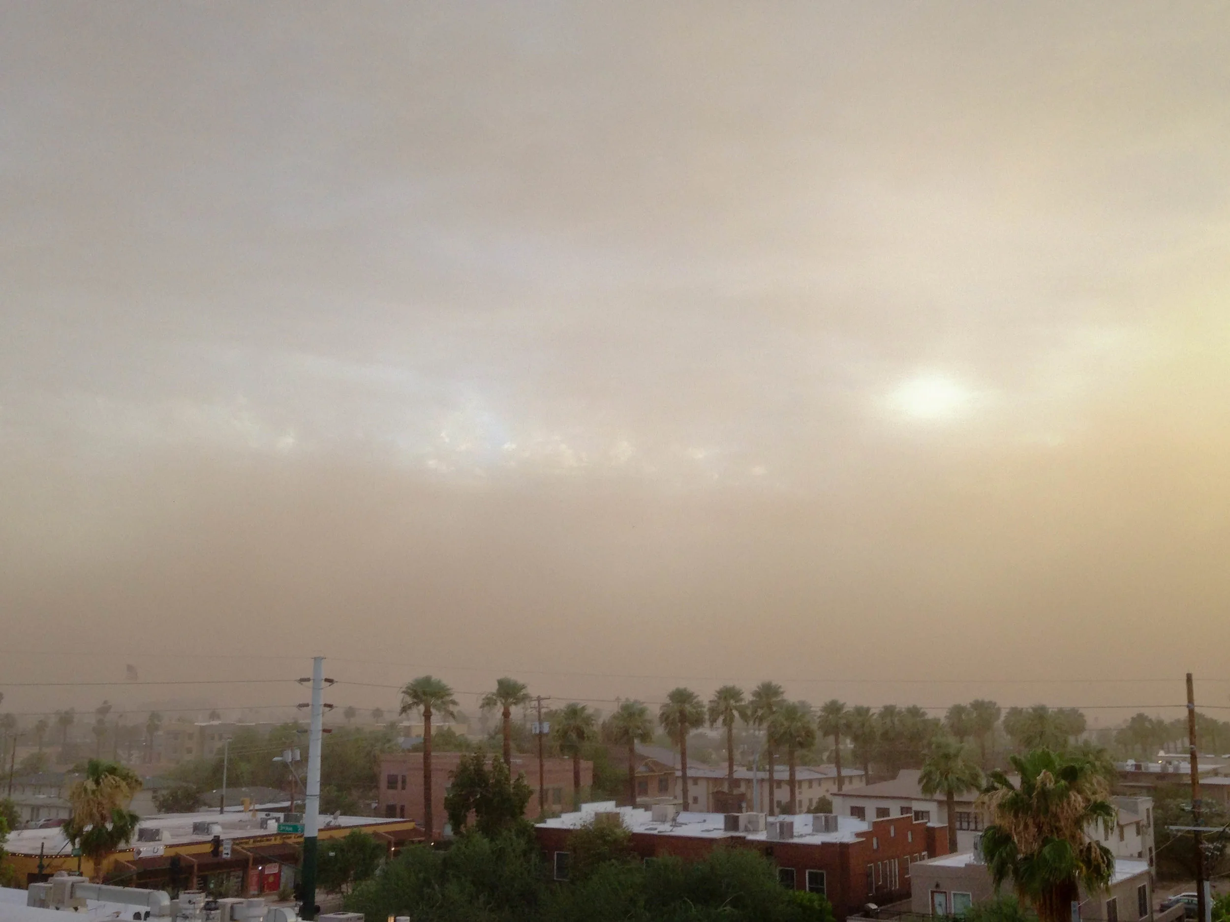 A haboob, or dust storm, rolls into the city during Phoenix's monsoon season.