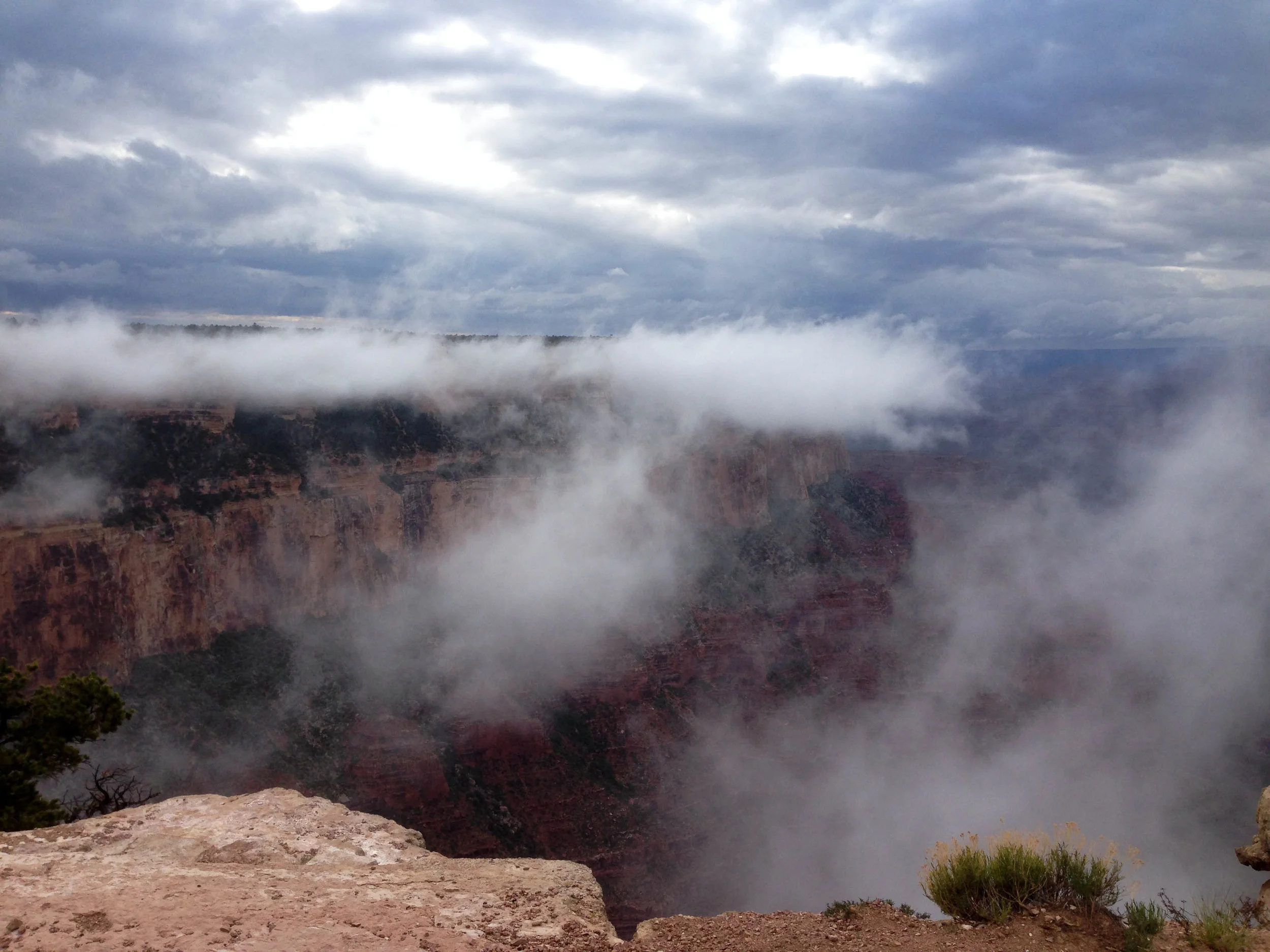  Fog fills the Grand Canyon on a summer day. 2015. 